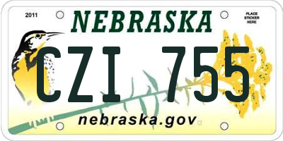 NE license plate CZI755