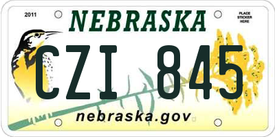 NE license plate CZI845