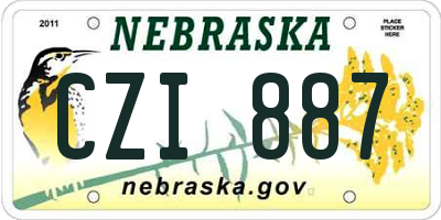 NE license plate CZI887