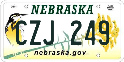 NE license plate CZJ249