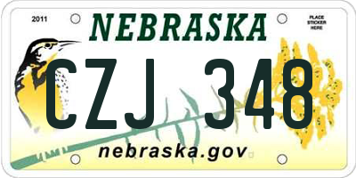 NE license plate CZJ348