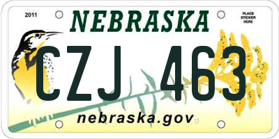 NE license plate CZJ463