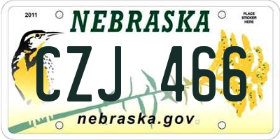 NE license plate CZJ466