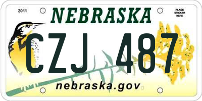 NE license plate CZJ487