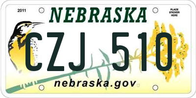 NE license plate CZJ510