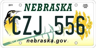 NE license plate CZJ556