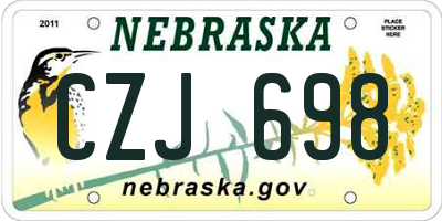 NE license plate CZJ698
