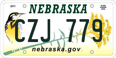 NE license plate CZJ779