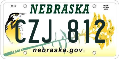 NE license plate CZJ812