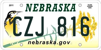 NE license plate CZJ816
