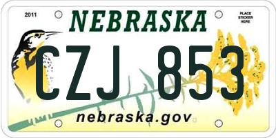 NE license plate CZJ853