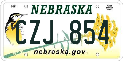 NE license plate CZJ854