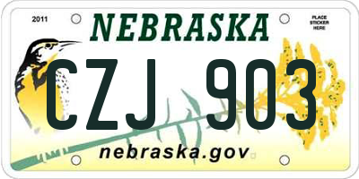 NE license plate CZJ903