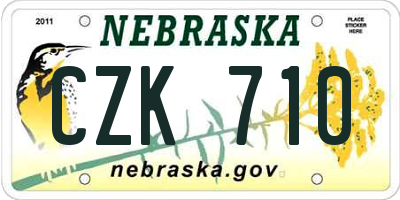 NE license plate CZK710