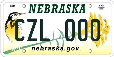 NE license plate CZL000