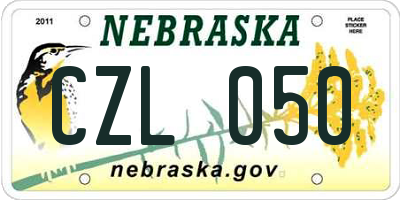 NE license plate CZL050