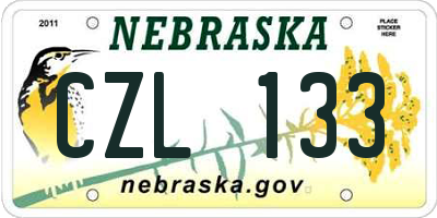 NE license plate CZL133