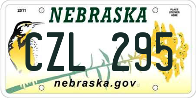 NE license plate CZL295