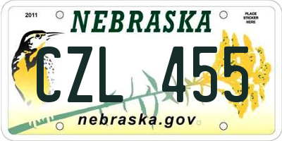 NE license plate CZL455