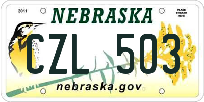 NE license plate CZL503