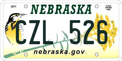 NE license plate CZL526