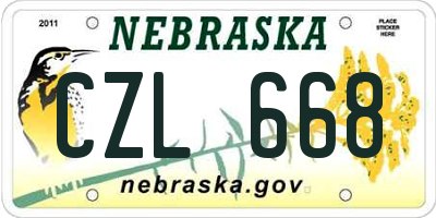 NE license plate CZL668