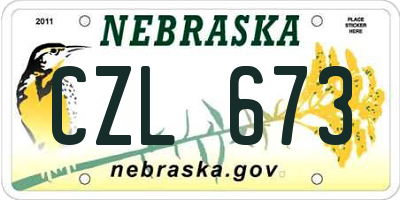 NE license plate CZL673