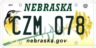 NE license plate CZM078