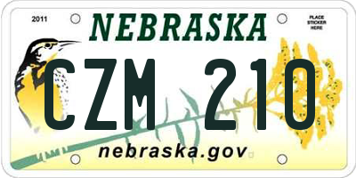 NE license plate CZM210