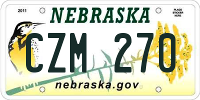 NE license plate CZM270