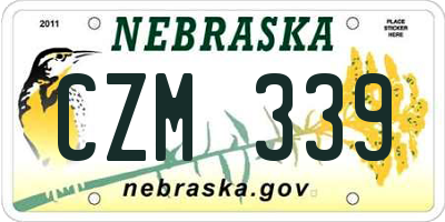 NE license plate CZM339