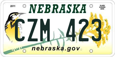 NE license plate CZM423