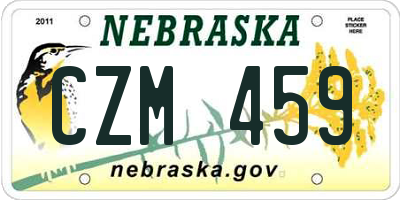 NE license plate CZM459