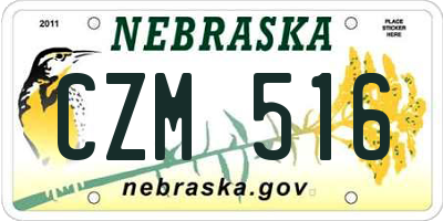 NE license plate CZM516