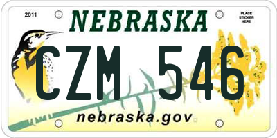 NE license plate CZM546