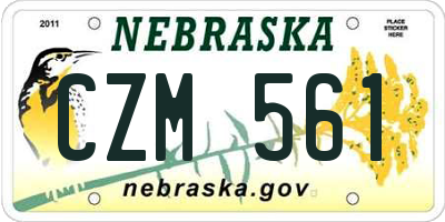 NE license plate CZM561