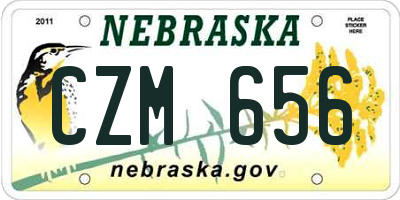 NE license plate CZM656