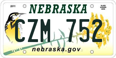 NE license plate CZM752