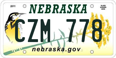 NE license plate CZM778