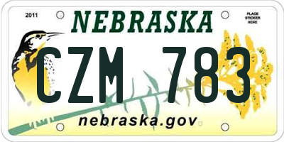 NE license plate CZM783