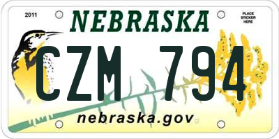 NE license plate CZM794