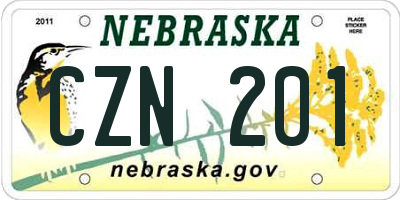 NE license plate CZN201