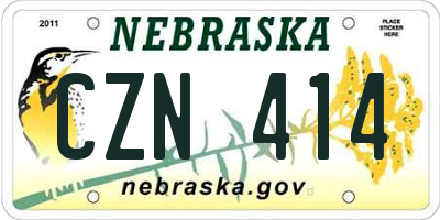 NE license plate CZN414