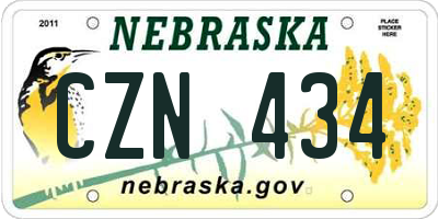 NE license plate CZN434