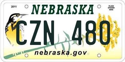 NE license plate CZN480
