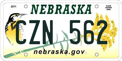 NE license plate CZN562