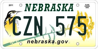NE license plate CZN575