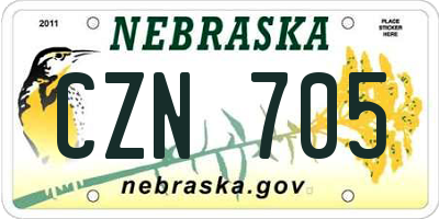 NE license plate CZN705