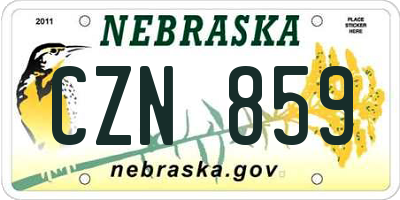 NE license plate CZN859