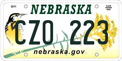 NE license plate CZO223